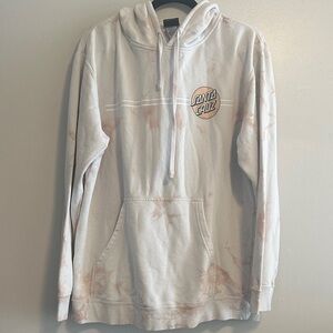 Santa Cruz Skateboards White and Orange Tie-Dye Hoodie